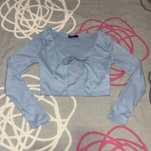 SHEIN Blue Tie Front Cardigan